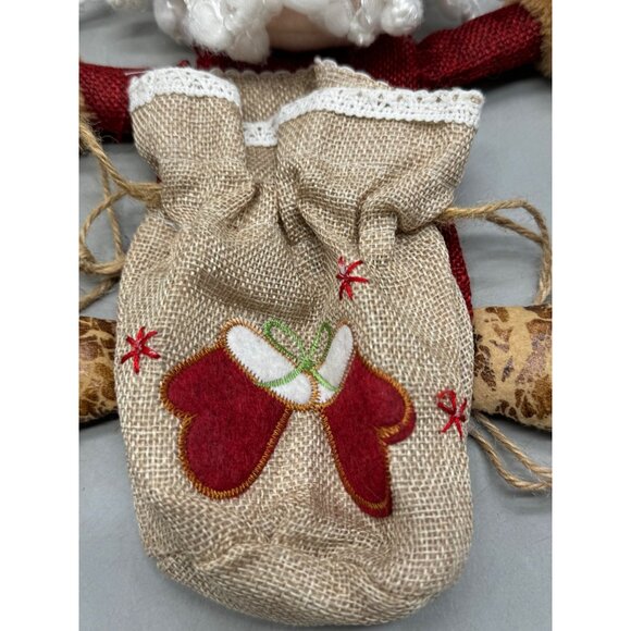 Christmas Santa Claus Plush Decor With Burlap gift Bag & Heart Pattern bell READ - Picture 2 of 7